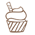 Iced cupcake